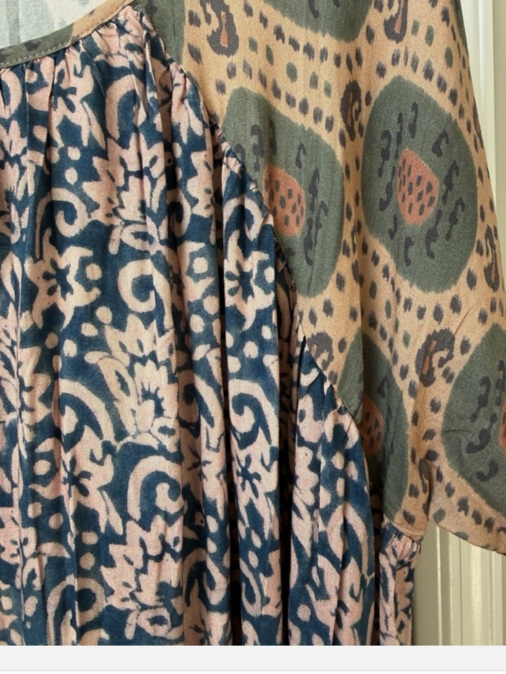 NATURAL LIFE Pink and Navy Patterned Midi Dress - Picture 5 of 5
